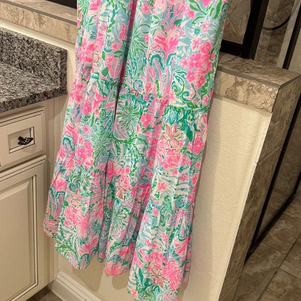 NWT Lilly Pulitzer Hadly Smocked Cotton Floral Maxi Dress - Picture 9 of 9